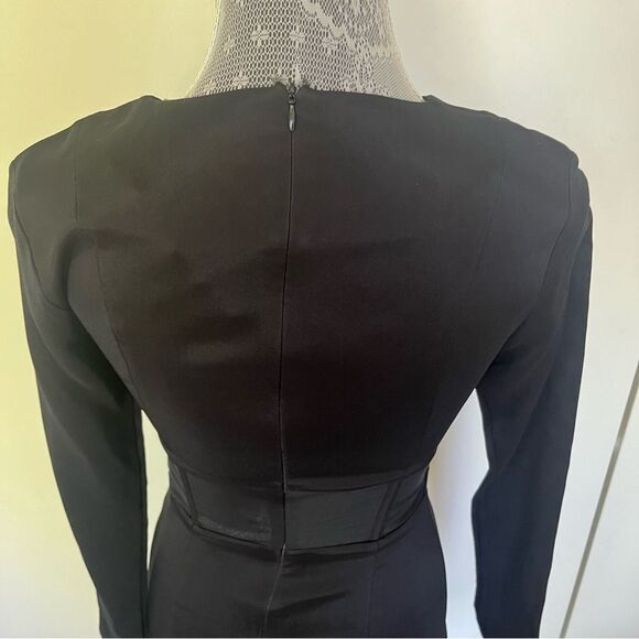 Zara Black Long Sleeve Mini Dress Sz Small NWT - Picture 5 of 8